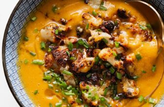 Sweet Potato Soup with Roasted Cauliflower Crumble...